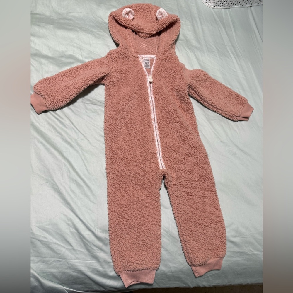 Carters Girls Bunting Suit 24 Months, Pink